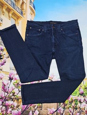Nudie Jeans Lean Dean Deep Indigo Slim Jeans Size 34x30